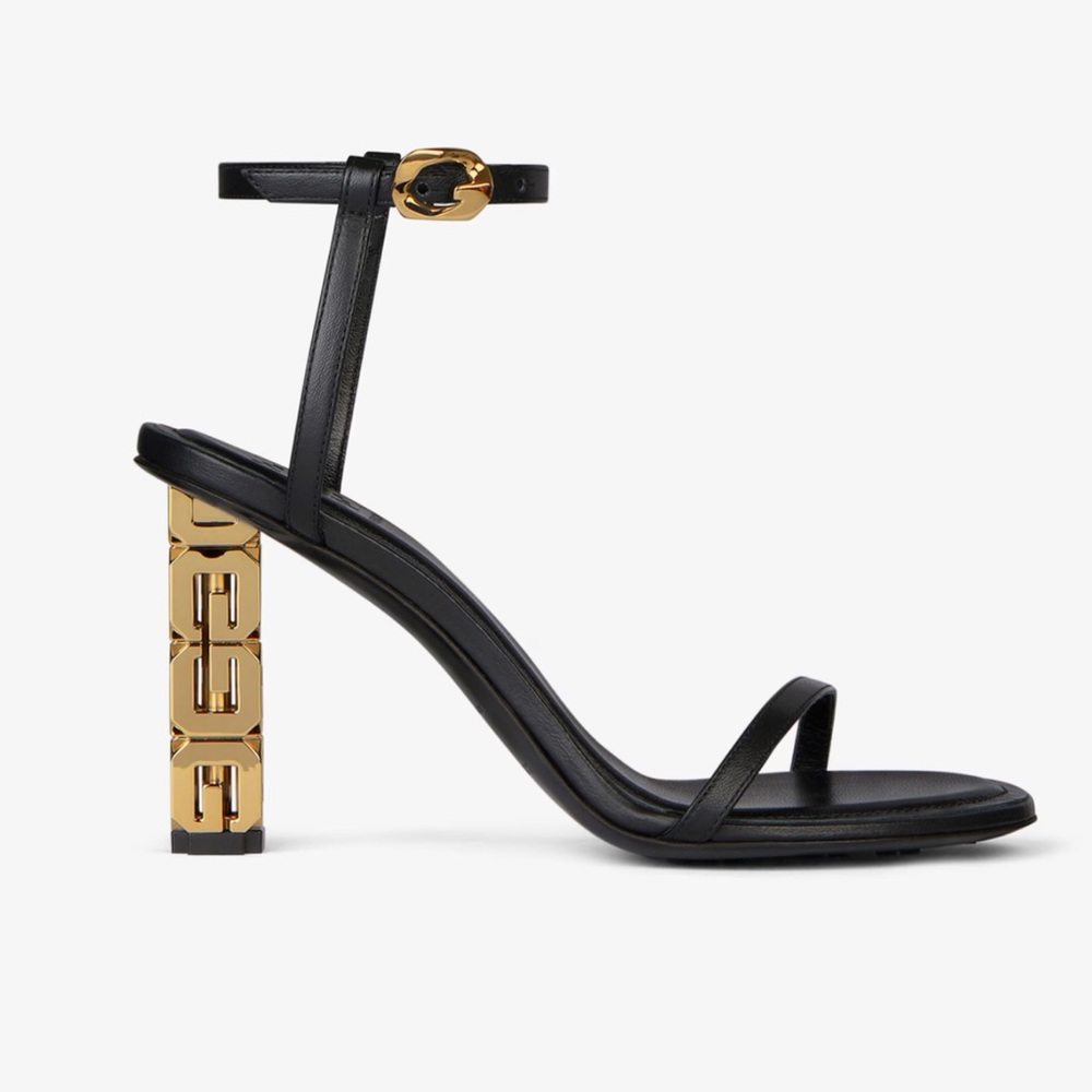 Givenchy Black and Gold Women's Sandals